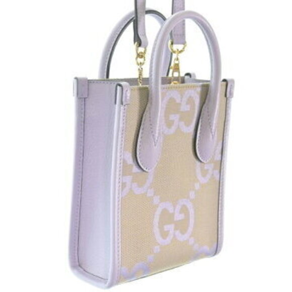 Gucci Jumbo GG Tote Bag Beige Purple All Over - Picture 6 of 6